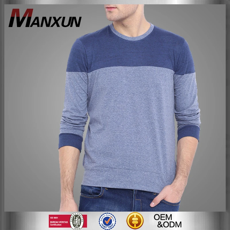 Wholesale Men Long Sleeve Roll Neck Tee Shirt Bule Mens Sweatshirt Mix Color Tee Shirts