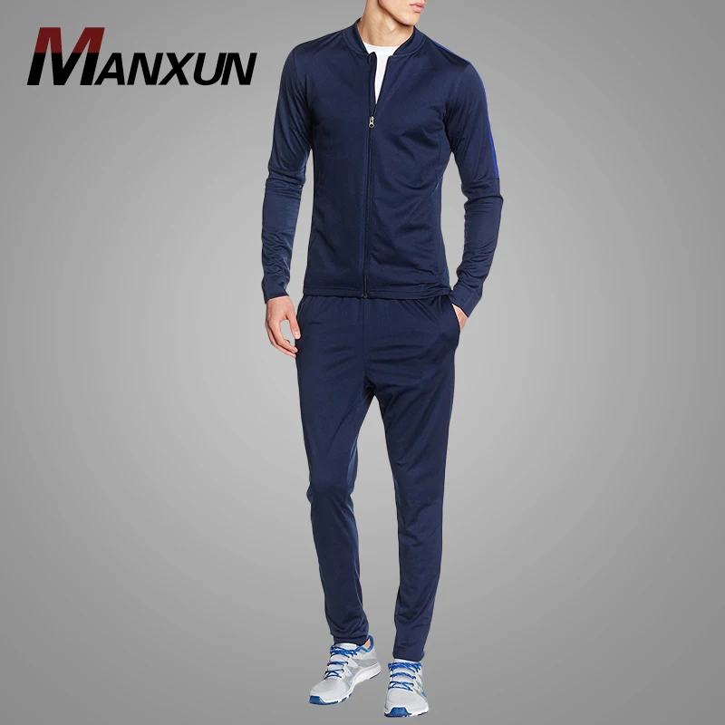 2018 High Quality Plain Mens Tracksuit Wholesale Sport Polyester Men Slim Fit Tracksuit Set