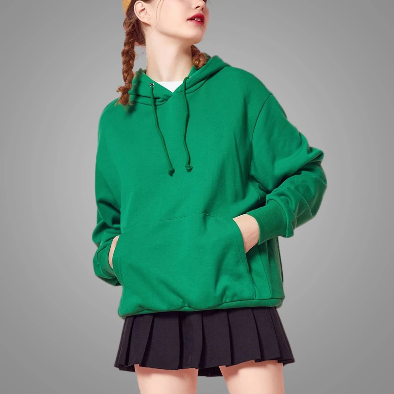 Plain Oversized Hoodie High Quality Fleece Hoodie Streetwear Pullover Blank Custom Women Apparel
