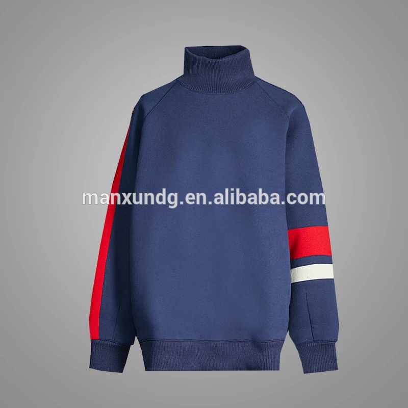 Hot Selling Fashionable Women Custom Striped Sleeve Drop Shoulder Pullover Hoodies Wholesale High Neck Sports Hoody  Sweatshirt 7