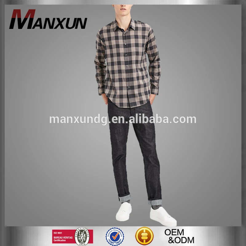 Hot Sale Wholesale High Quality Printing Check Clean Placket Mens Shirt Grid Formal Plaid Shirt For Men 2017