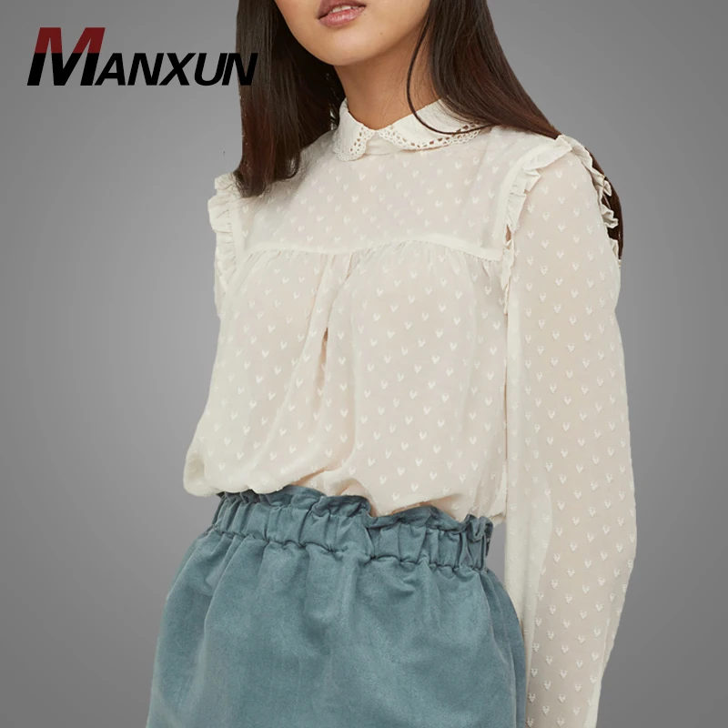2018 Korea Fashion Women Ruffle Sleeve Blouse And Tops Fancy  Floral Blouse For Girls Wholesale