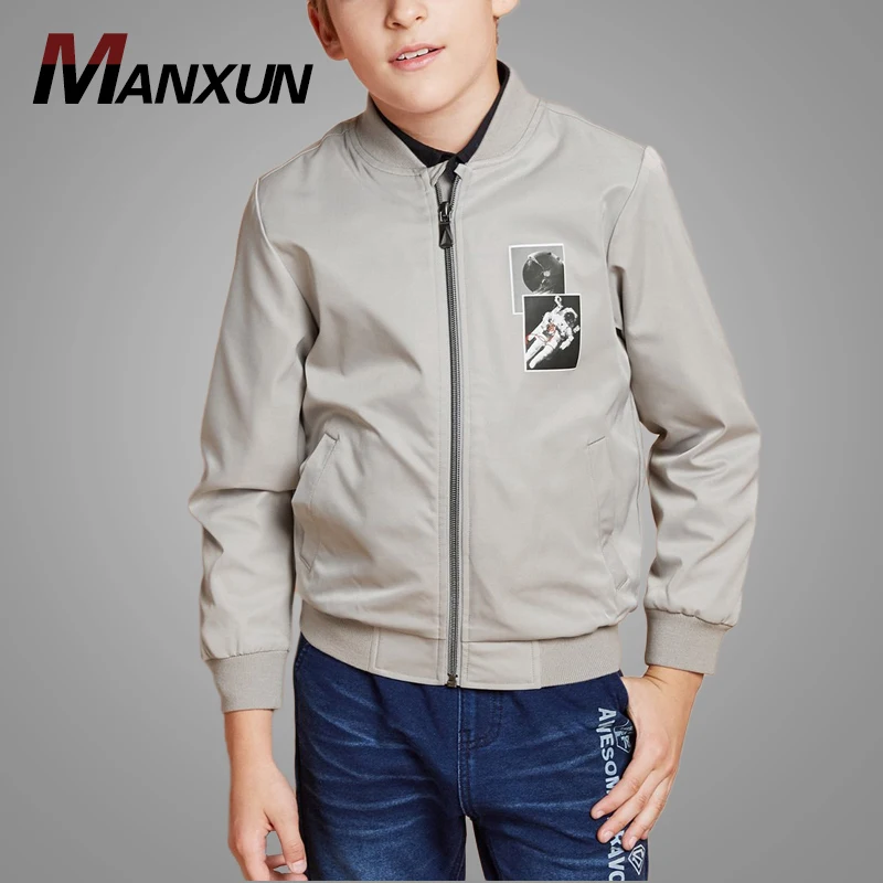 Hot Sell Custom Printing Silver Boys Sport Jacket Autumn Casual Jacket Children's Baseball Uniform