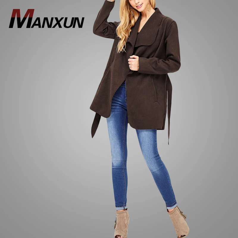 2018 Latest Design Coat Ladies Wholesale Fashion Elegant Jacket Autumn Women Coat Long Sleeve Coats