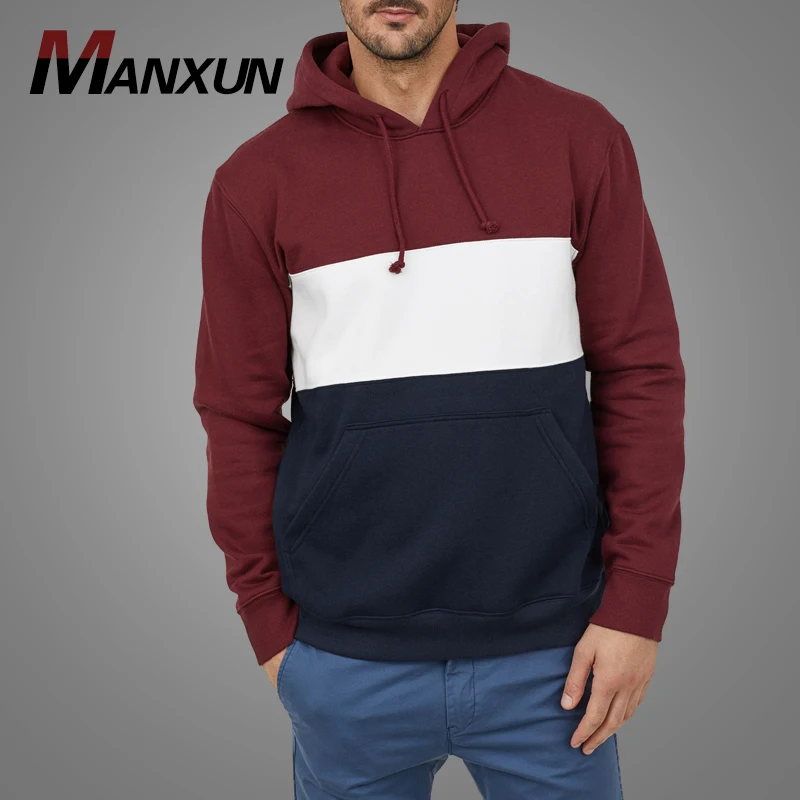 Dongguan Custom Casual Long Sleeve Cotton Polyester Blend Pullover Sweatshirt Wholesale Cheap Colorblock Street Wear Hoodies