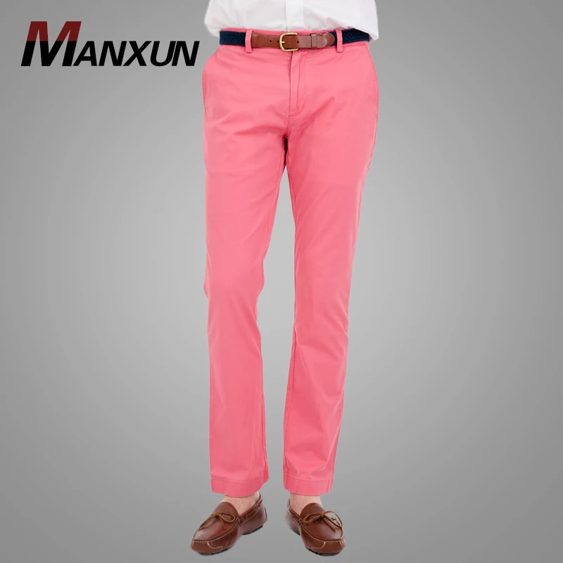 2018 Fashion Pink Washed Mens Pants Casual Pants Men