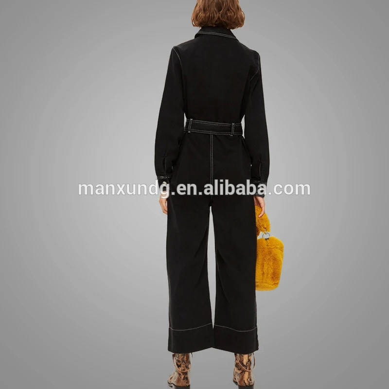 2018 Modest European And American Casual Clothing New Fashion Long Sleeve Womens One Piece Jumpsuit  Hot Selling Denim Jumpsuit 7