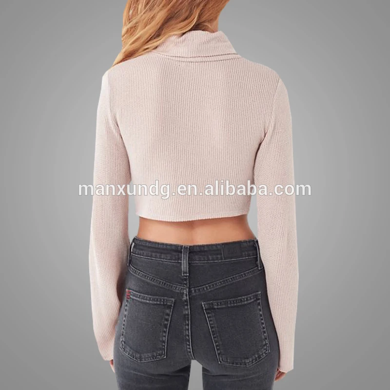 Hot Sale New Design Clothing Women Plain Blank Twist Front Blouse And Tops Fancy Turtleneck Tops Wholesale 7