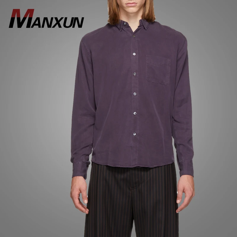 High Quality Purple Button Down Blank Men's Dress Shirt Slim Fit Men's Formal Dress Shirt