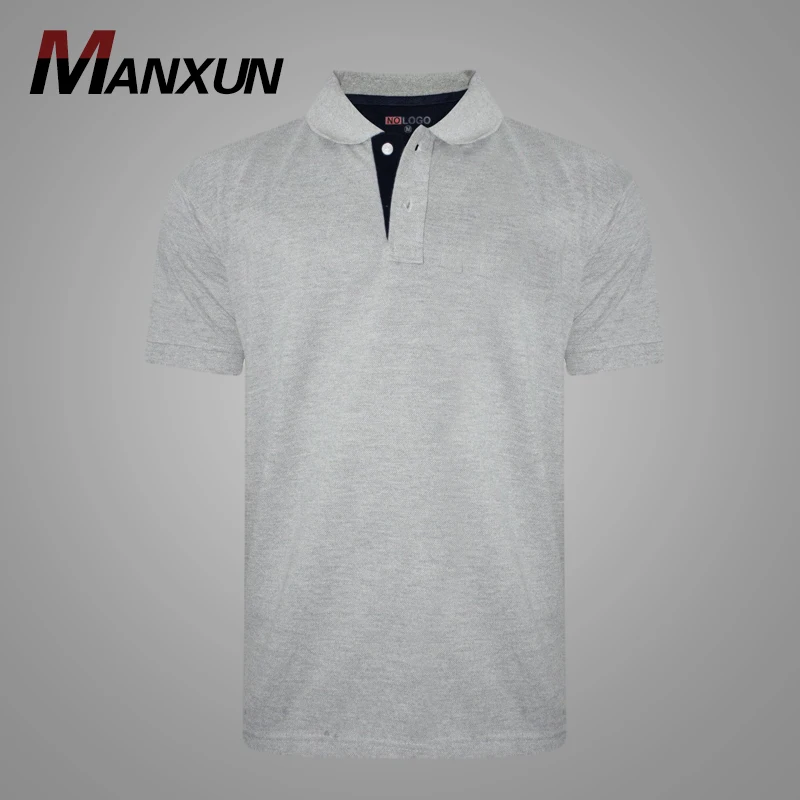 Customized Logo Short Sleeve Grey 100% Cotton Mens Polo T-shirt 2019 Plain Summer Polo Shirt Men