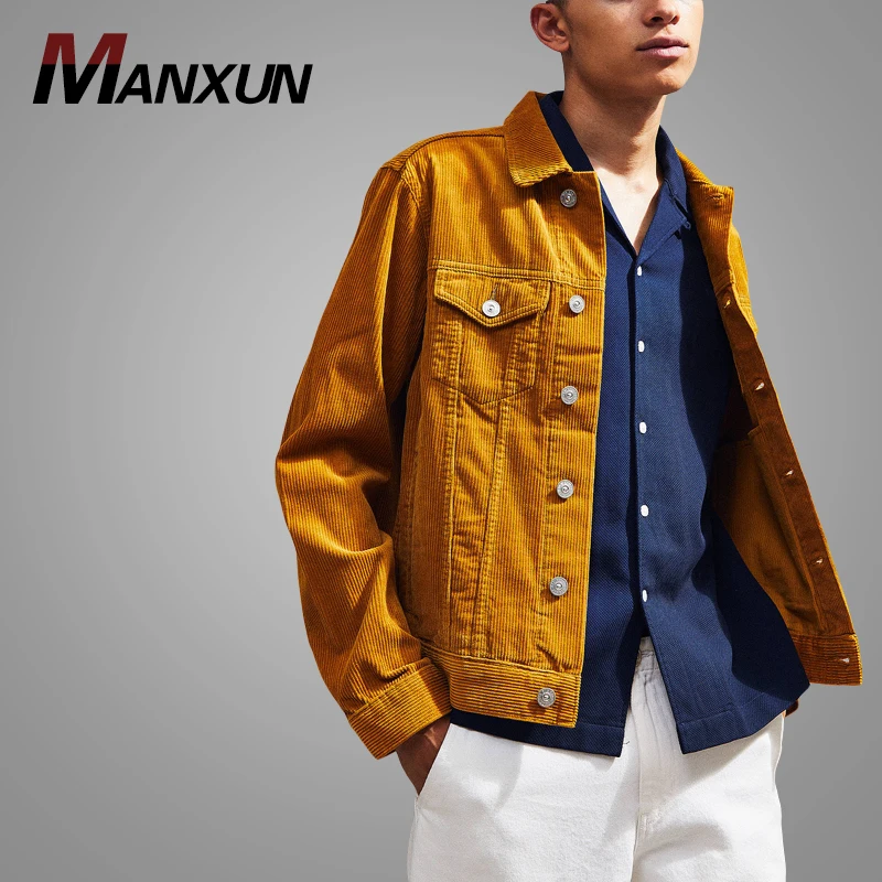 New Desgin Mens Corduroy Trucker Jacket Custom Autumn Winter Man Jacket Hot Sell Fashion Jackets