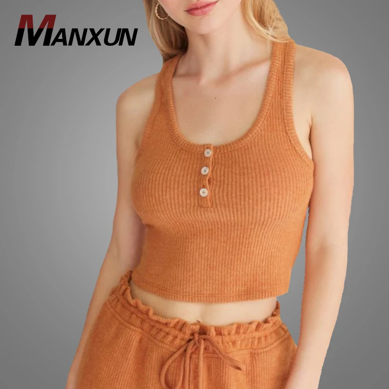 High Quality Custom Logo Women Sleeveless Blank Tank Tops Sexy Slim Fit Knit Tank Tops For Girls