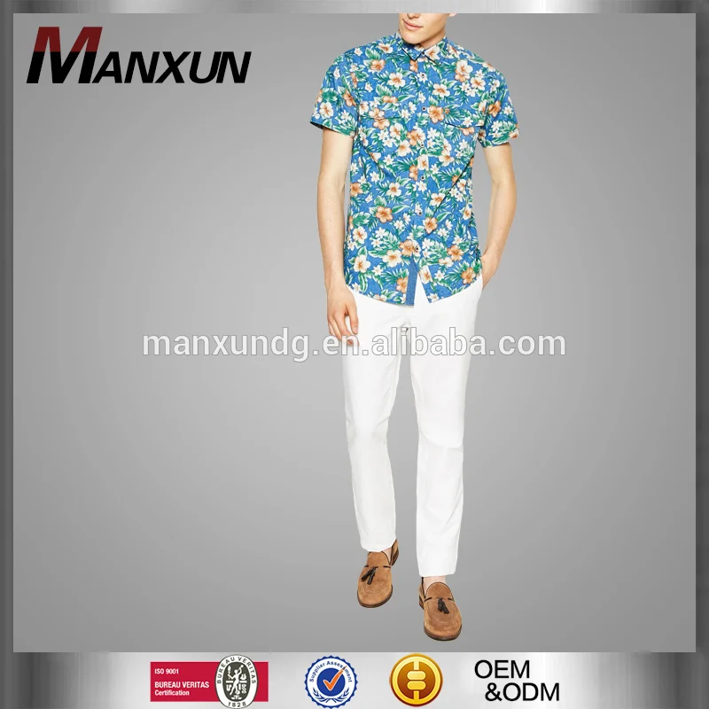 Wholesale Men's Clothing Floral Shirts Fashionable Short Sleeve Latest New Model Shirt For Men