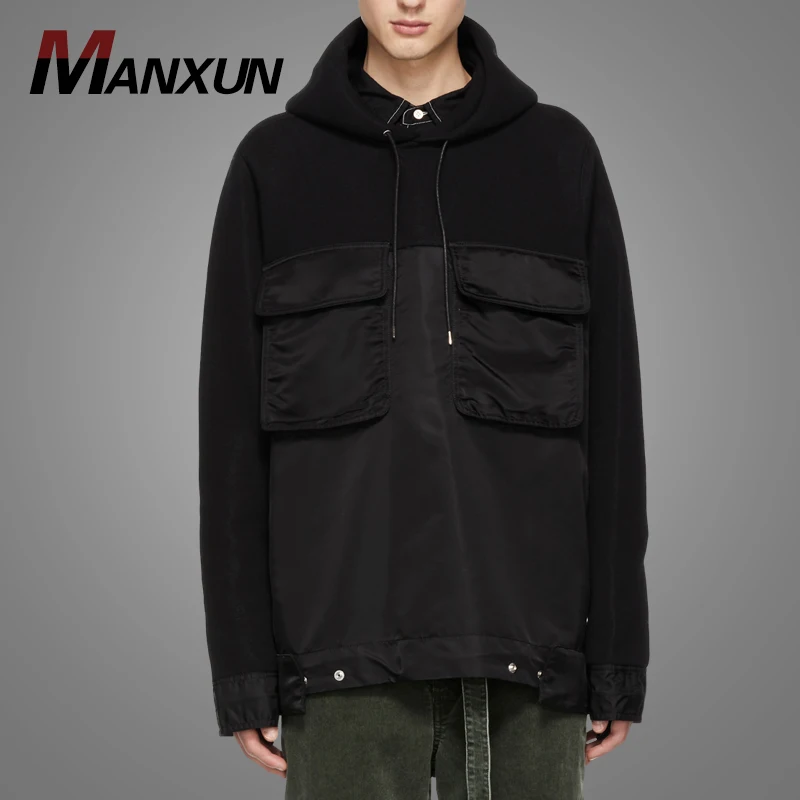Custom High Quality 100% Cotton Plain Black Hoodies Sweatshirts Fashion Clothing Men xxxl Sports Pullover Hoodies