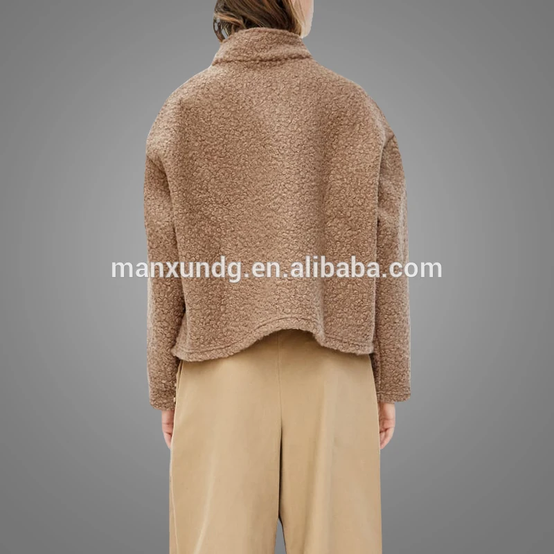 Dongguan Manufacturer Plush Teddy Bear Fur Coat Custom Half Zip Sweatshirt Xxxxl Sweatshirt Women jaket hoodie 7