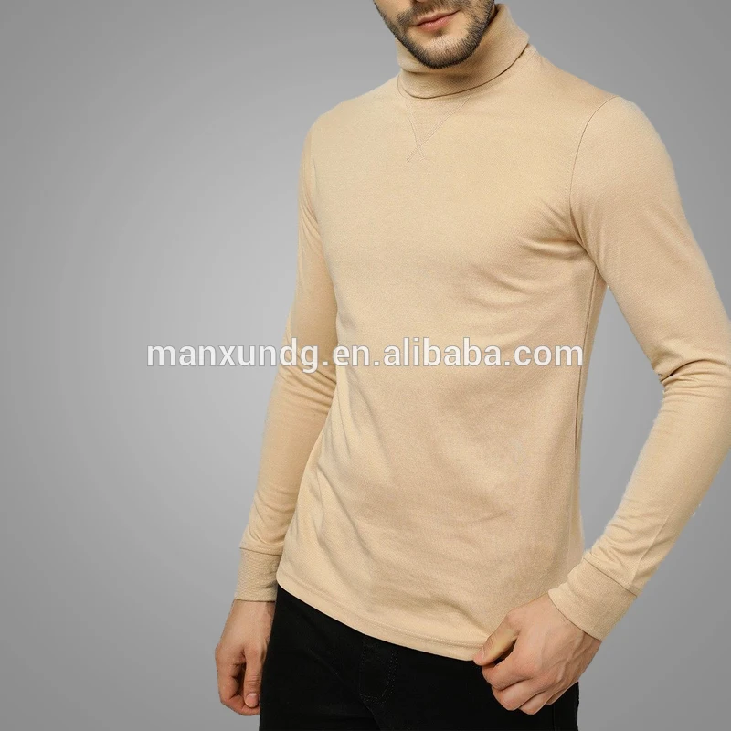 Wholesale Dongguan High Neck Long Sleeve T Shirt Slim Fit Mens Sweatshirt T Shirt