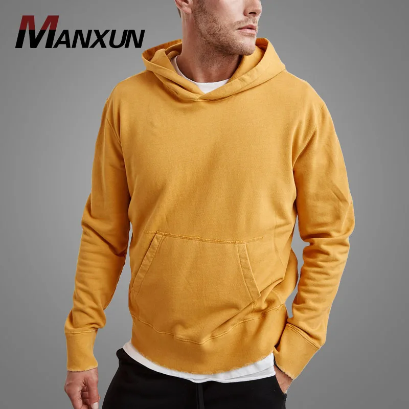 New Fashion Heavy French Terry Vintage Sweatshirt Pullover Mens Hoodies with Logo