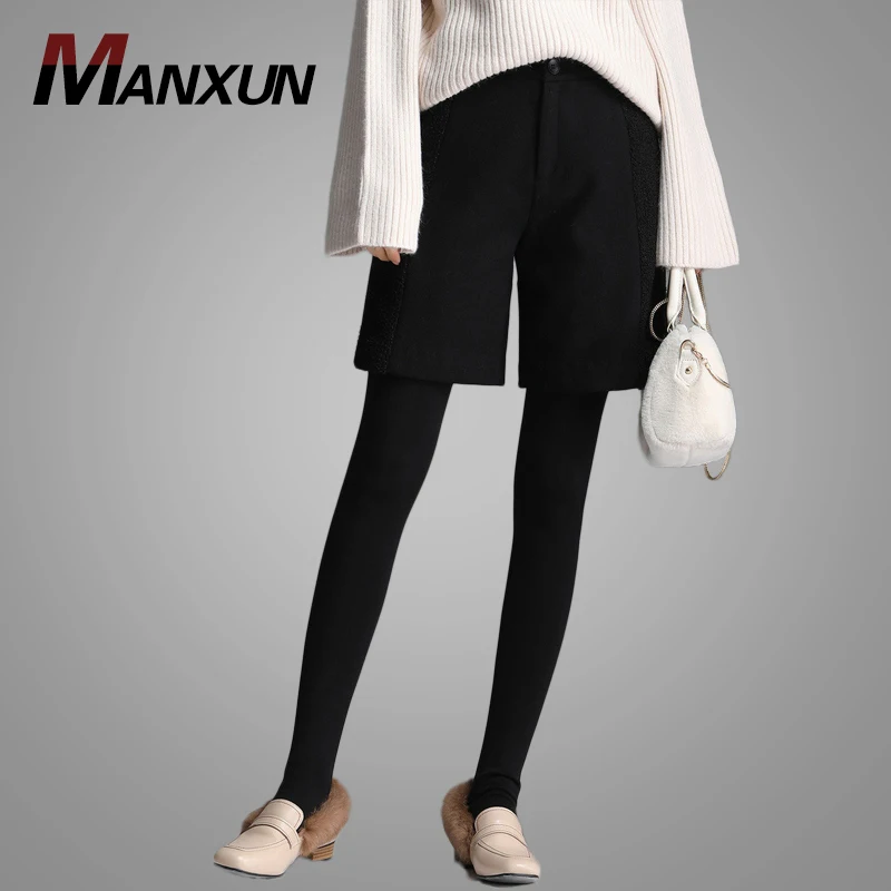 2018 Hot Selling Winter Womens Ladies Pants Elegant Woolen Casual Shorts Pants Women