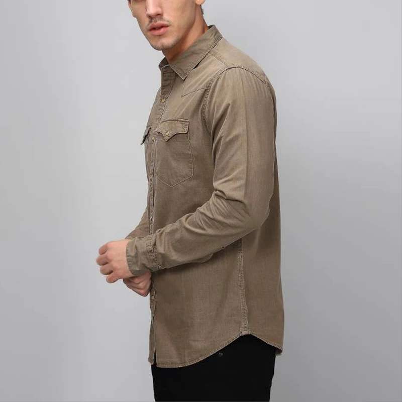 heavy cotton long sleeves work shirts MX201810231210D Details 5