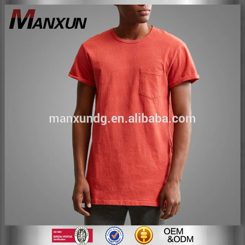 Simple Tee Shirt For Men Pure Colour Top Roll Sleeves Cotton Fabric Clothing