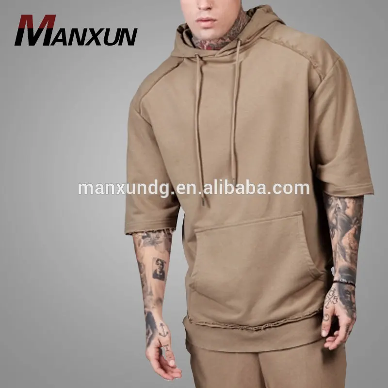 Fashion Sportswear Mens Short Sleeves Tracksuits And Jogging Suits Fleece Tracksuits Men Wash Oversized Hoodie Jogger Tracksuits