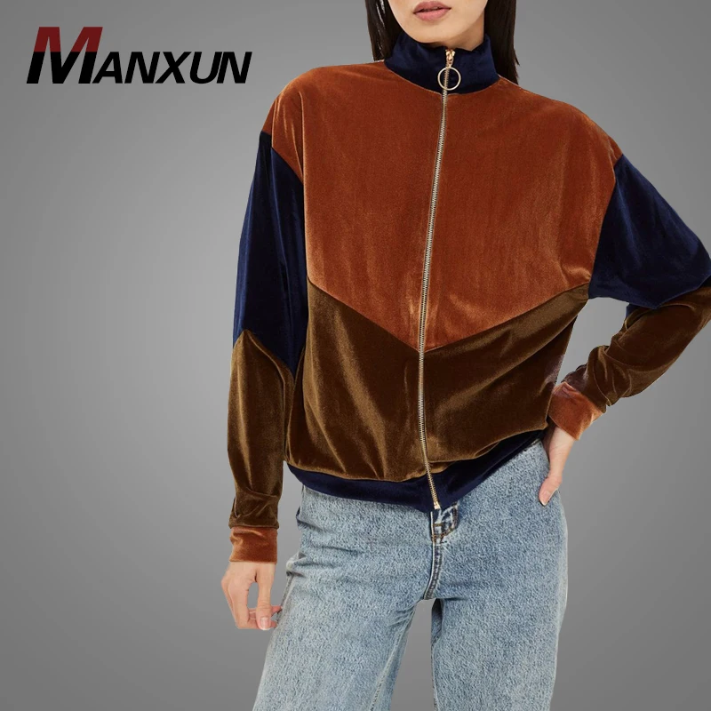 2018 New Arrival Europea Fashion Women Long Sleeve Coat Soft Velvet Fabric Tops Clothing Popular High Neck Sweatwear