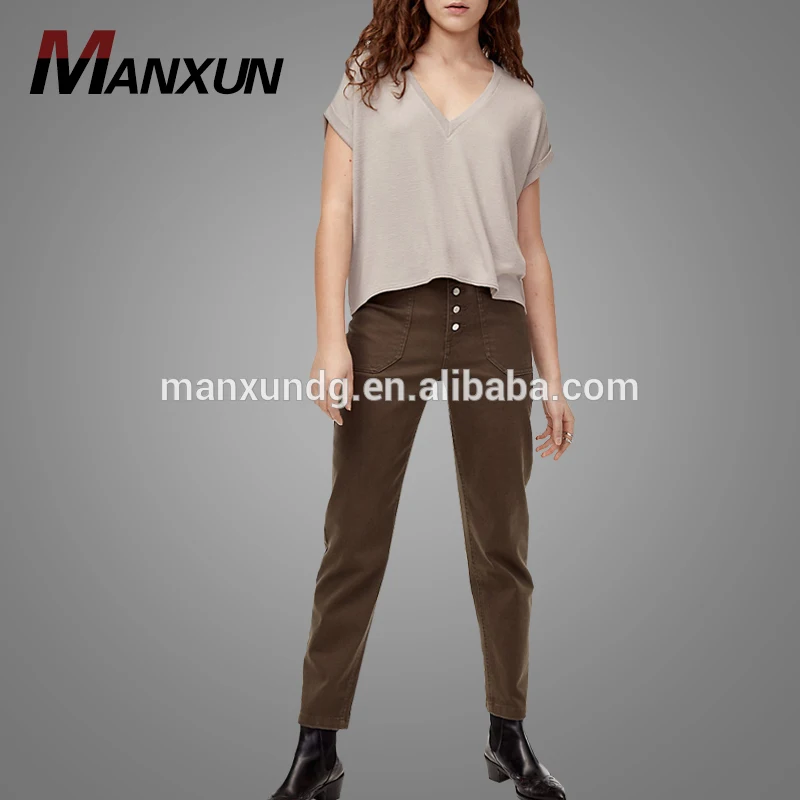 Latest Arrival Cotton T-shirt V-neck Casual Top Clothing Hotsale Short Sleeve Shirt