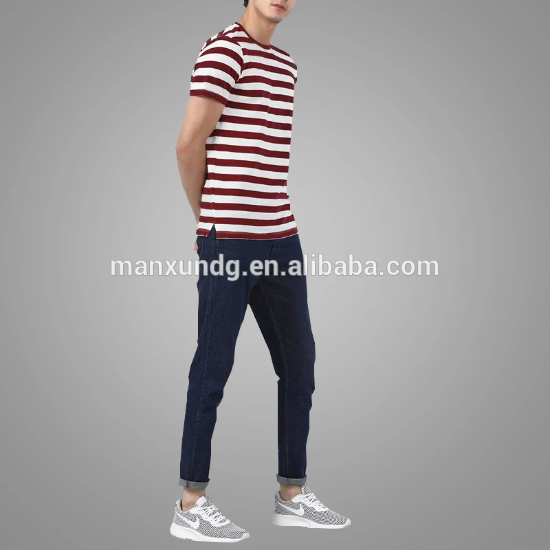 men short sleeve stripe tight t shirt MANXUN201811241124J Details 5