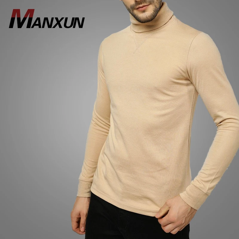 Wholesale Dongguan High Neck Long Sleeve T Shirt Slim Fit Mens Sweatshirt T Shirt
