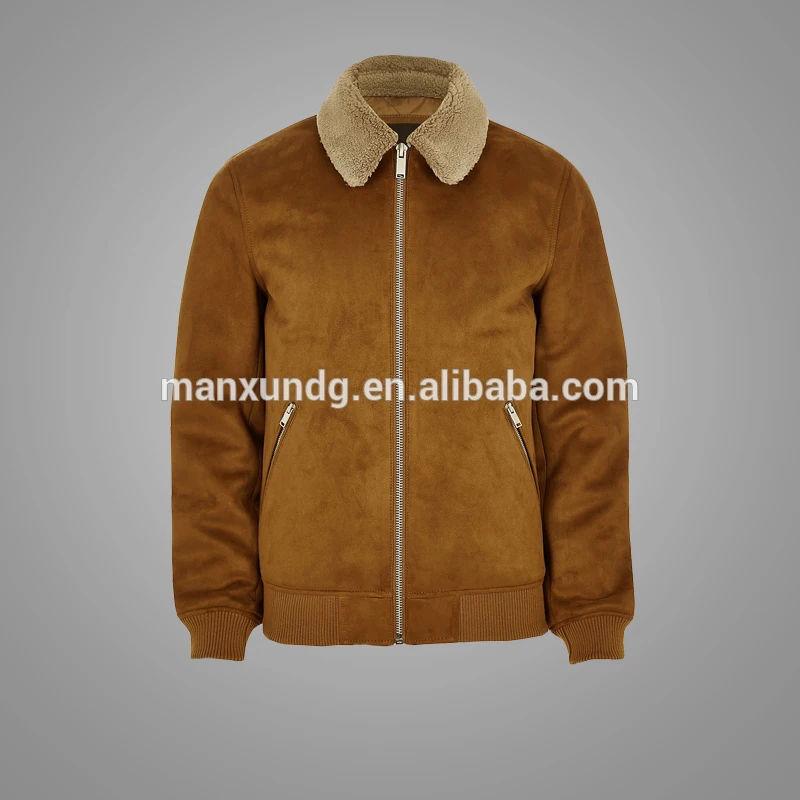 Hot Sell Wholesale Fashion Men Faux Suede Fleece Collar Jackets Custom Jackette For Men High Quality Clothing