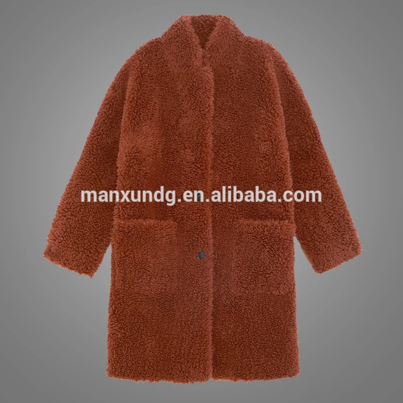 High Quality Winter Double Faced China Faux Fur Long Coat Women 3