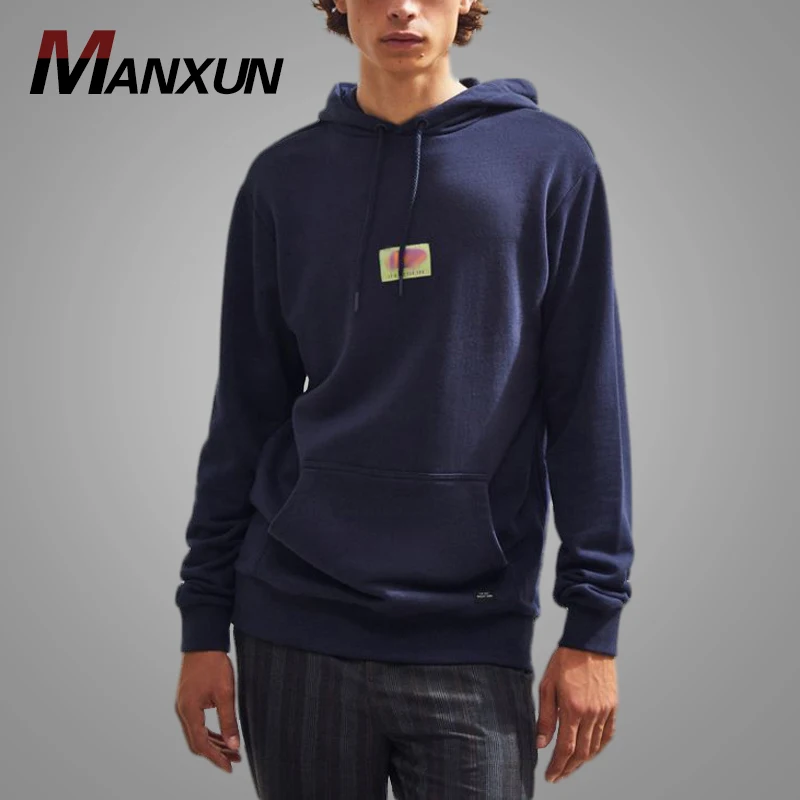 2018 High Quality Custom Fashion Hot Navy Mens Streetwear Sweatshirt Autumn Casual Hoodie for Men