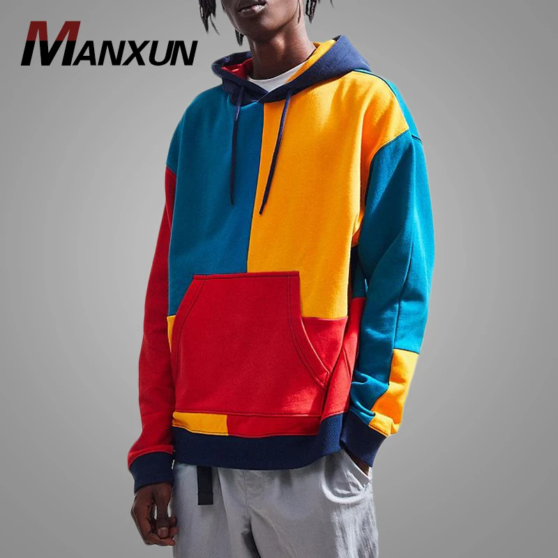 Top Design Unisex Personalized  Color Block Hoodie Women and Men Fashion Oversized Hoodie