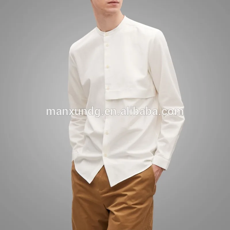 Custom Design Wholesale Fashionable Singlet With Long Sleeve For Men Vintage Shirt With Hidden Pocket Design Casual Tee 3